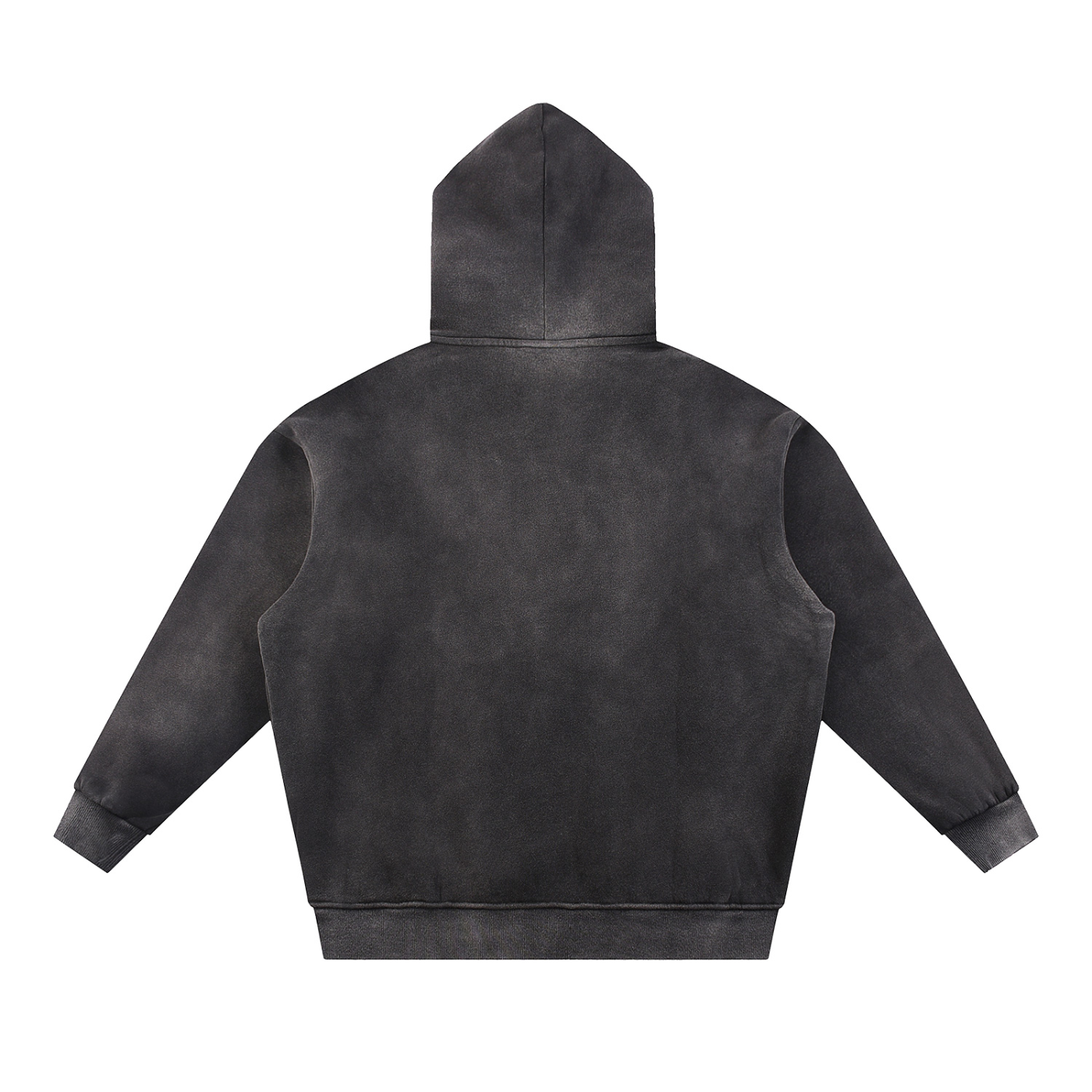 Sun Fade Tape Oversized Hoodie - Black