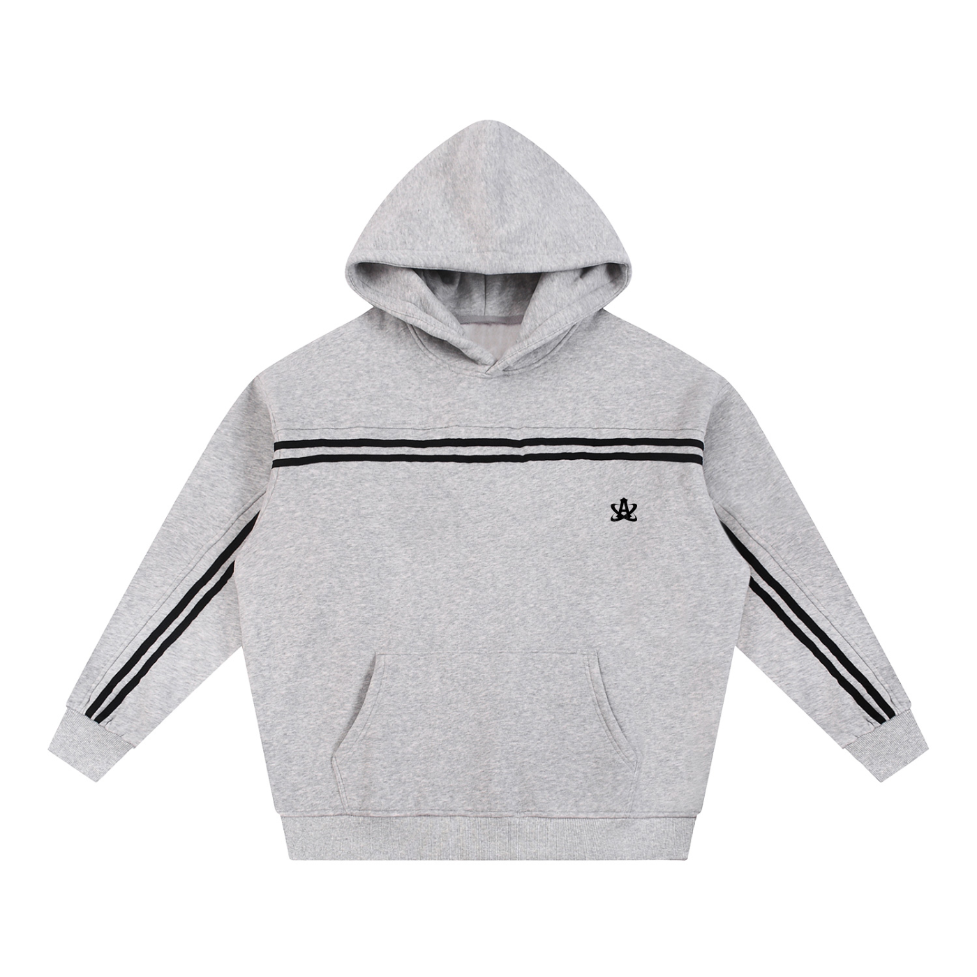 Sun Fade Tape Oversized Hoodie - Gray